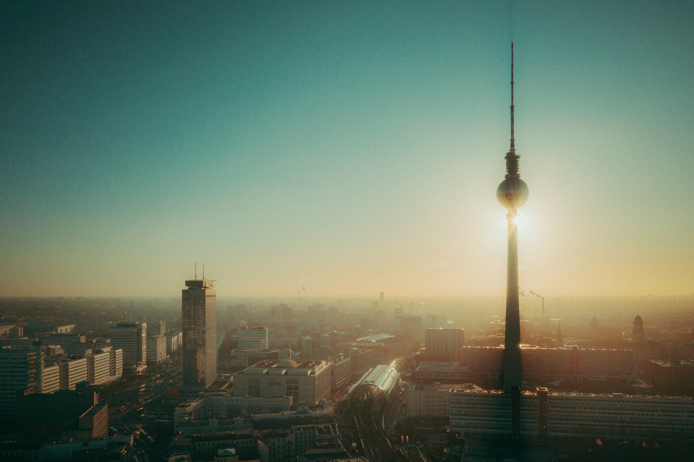 a tv tower in berlin, germany