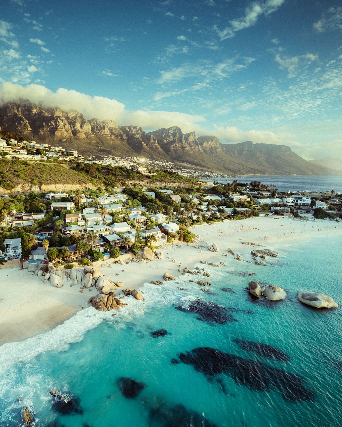 an aerial view of a beach in cape town, south africa